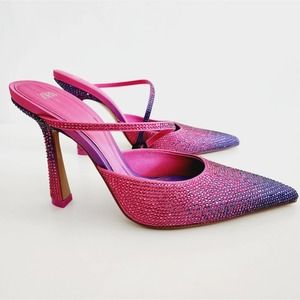 Zara Fuchsia and Violet Embellished Heels